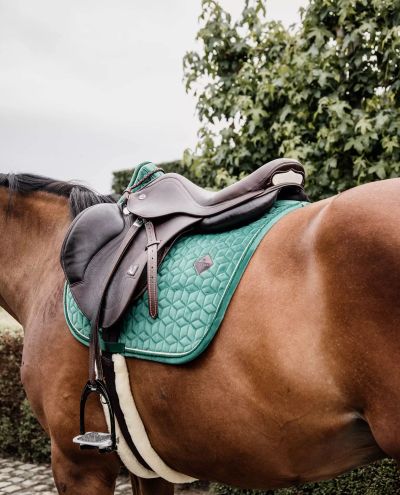 Velvet Dark Green Jump Saddle Pad (Full)