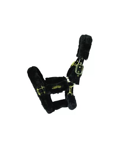 Sheepskin Shipping Halter Black
