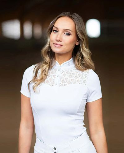 Crystal Champion Top Short Sleeve White