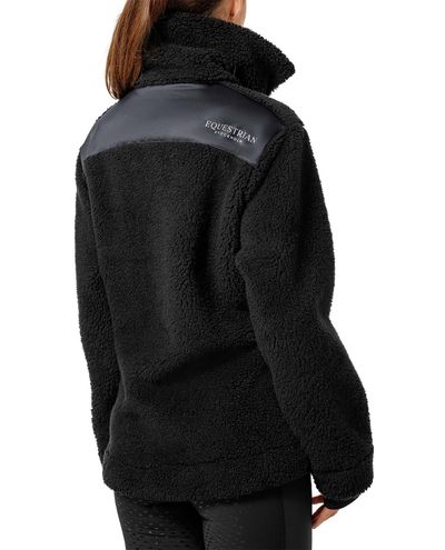 Giacca Teddy in pile nero oceano scuro (XL)