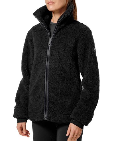 Giacca Teddy in pile nero oceano scuro (XL)