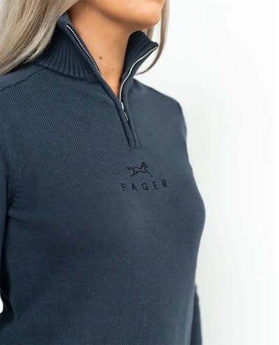 Kim Maglia a collo alto con zip navy