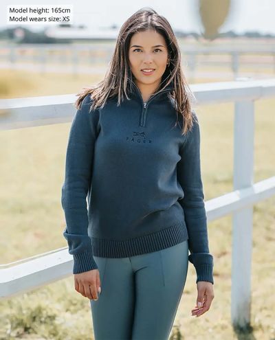 Kim Maglia a collo alto con zip navy 
