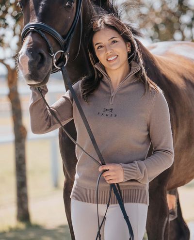 Kim Maglia a collo alto con cerniera Beige