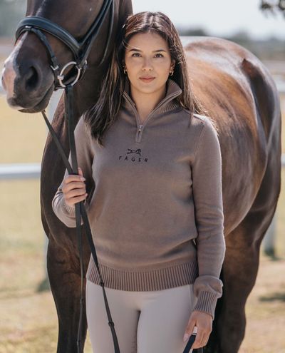 Kim Maglia a collo alto con cerniera Beige